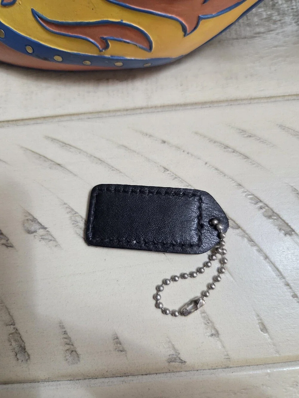 Coach Black Leather HangTag, EUC